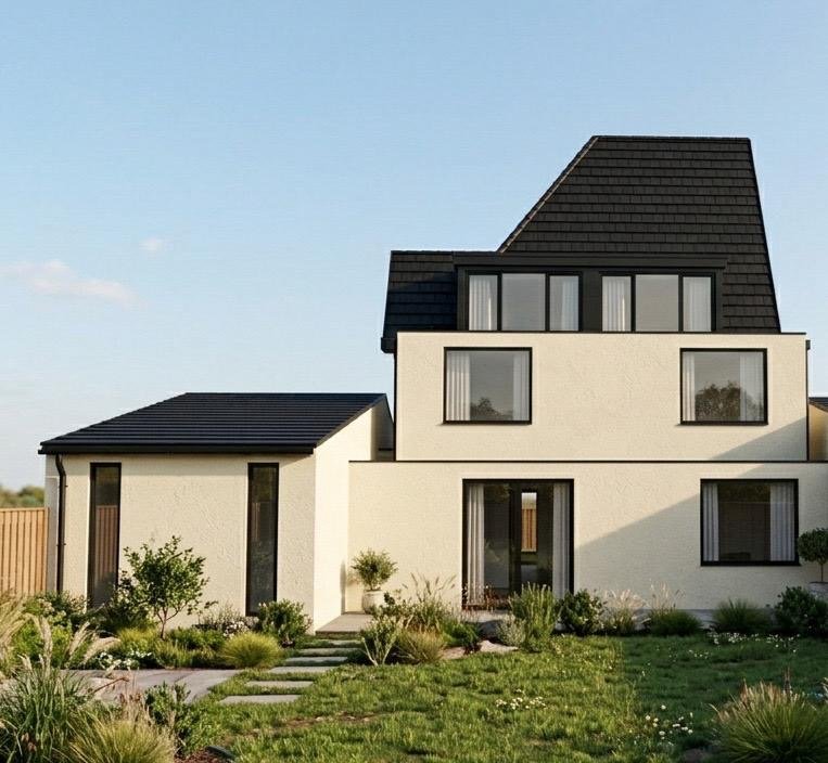 Exclusieve moderne villa bij nacht